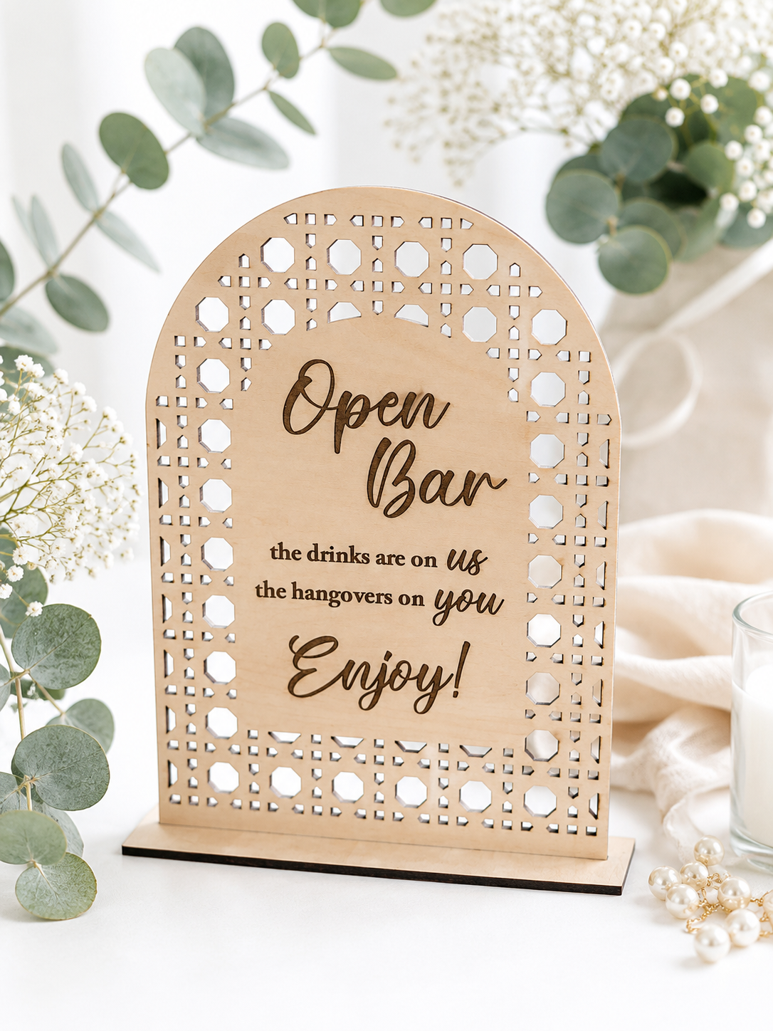 Open Bar Wedding Sign
