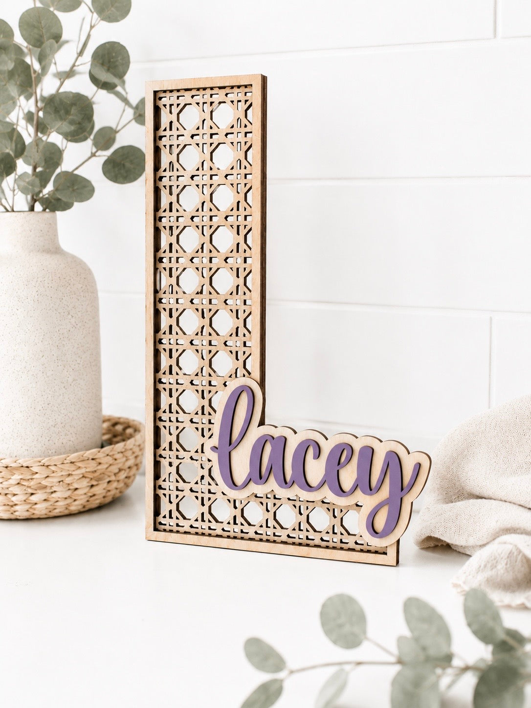 Rattan Initial & Name Sign