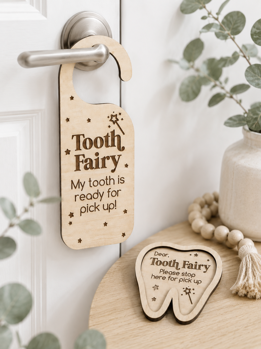 Tooth Fairy Door Hanger & Tooth Tray Set