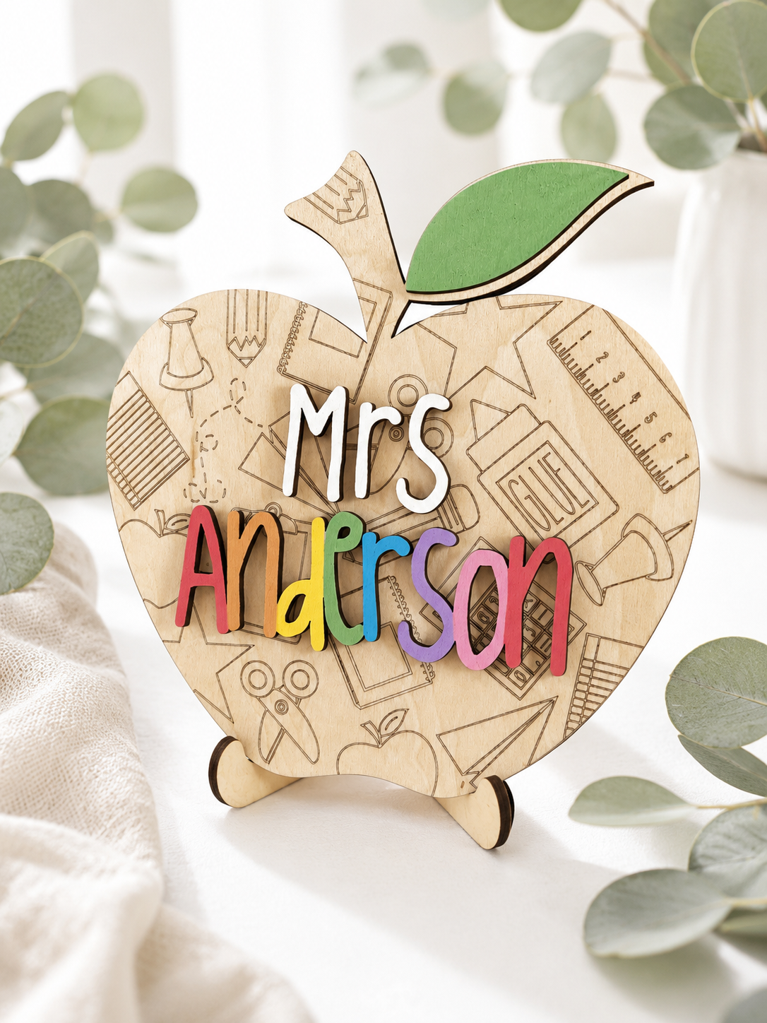 Personalised Teacher Apple Plaque
