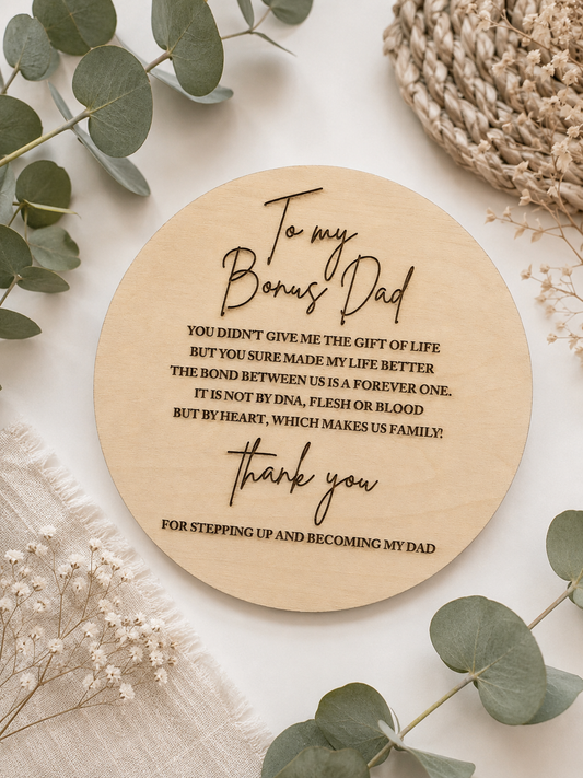 Bonus Dad Timber Plaque