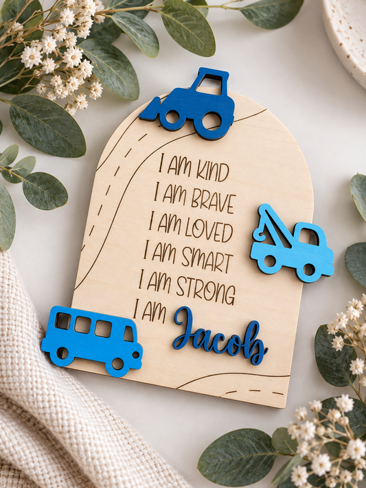 Personalised I Am Affirmation Sign - Vehicles