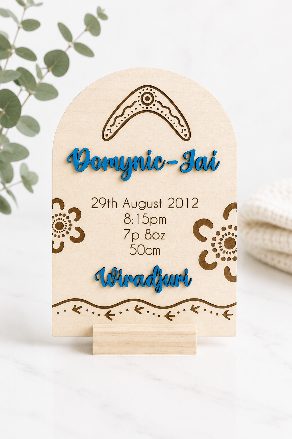 Indigenous Birth Details Plaque