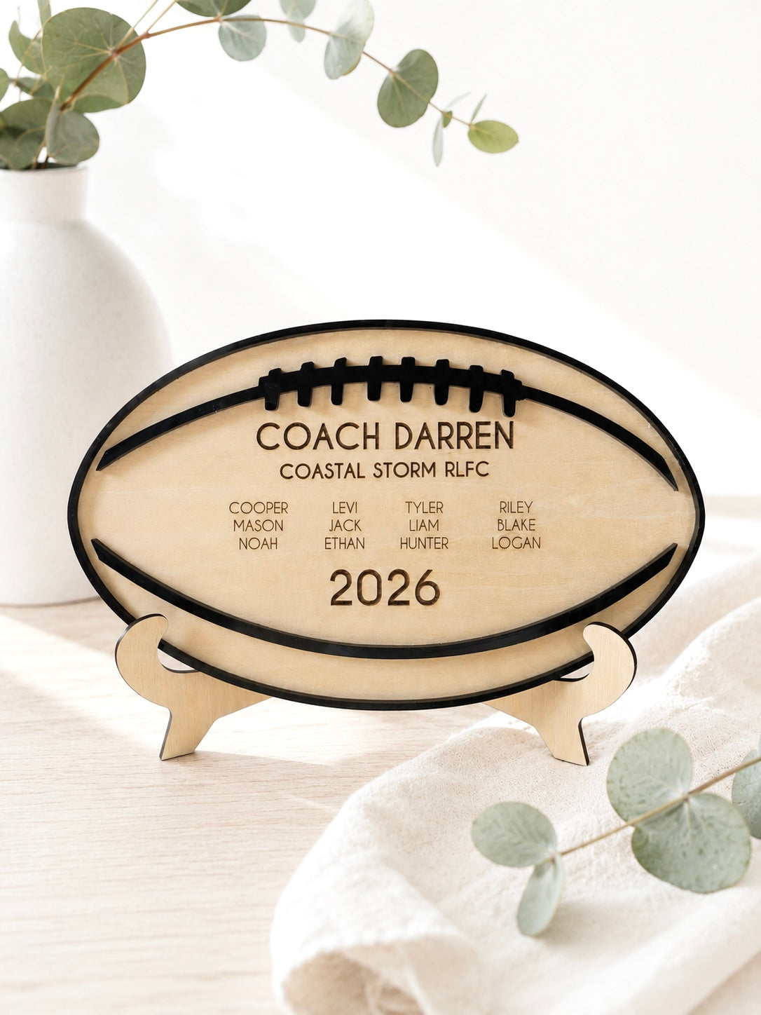 Personalised Rugby League Coach Team Plaque