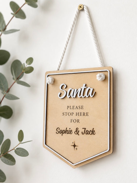 Santa Please Stop Here Sign