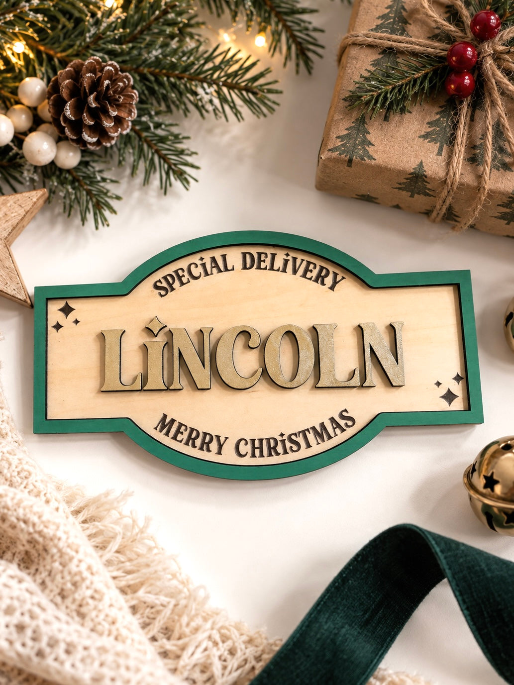 Personalised Christmas Plaque & Crate