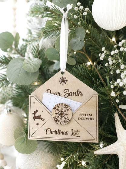 Dear Santa Christmas List Envelope Ornament