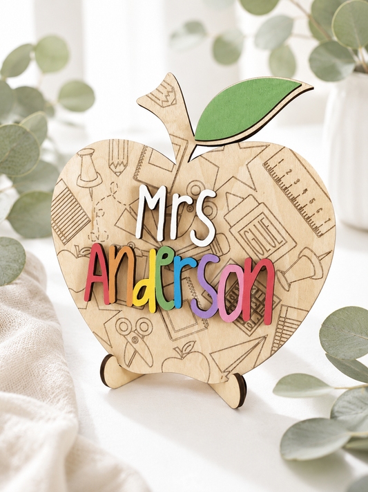 Personalised Teacher Apple Plaque