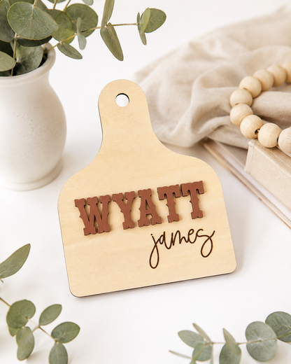 Cow Ear Tag Name Sign