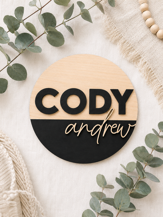 Personalised Layered Name Wall Plaque